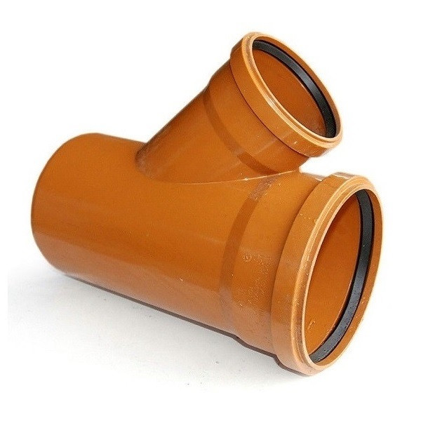 Тройник переходной наружная канализация ПП (PP-B) рыжий d200x160х45гр