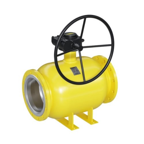 Кран шаровой цельносварной LD КШ.Ц.Ф.Р.GAS.300.025.П/П.01 Ду 300 Ру 25 нержавеющий полнопроходный фланцевый с редуктором