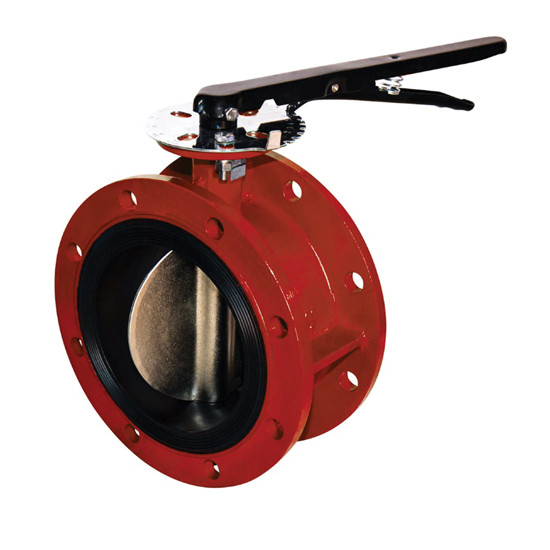 Затвор DENDOR 021F DN 80 PN 10 поворотный дисковый фланцевый с рукояткой для систем пожаротушения (EPDM)